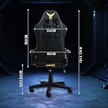 silla gamer medidas traseras bien