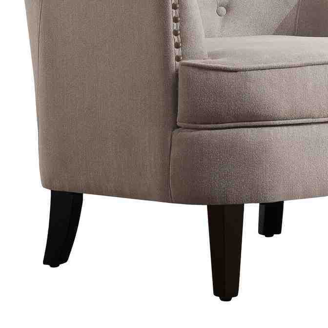 32” Wide Tufted Wingback Chair and Ottoman