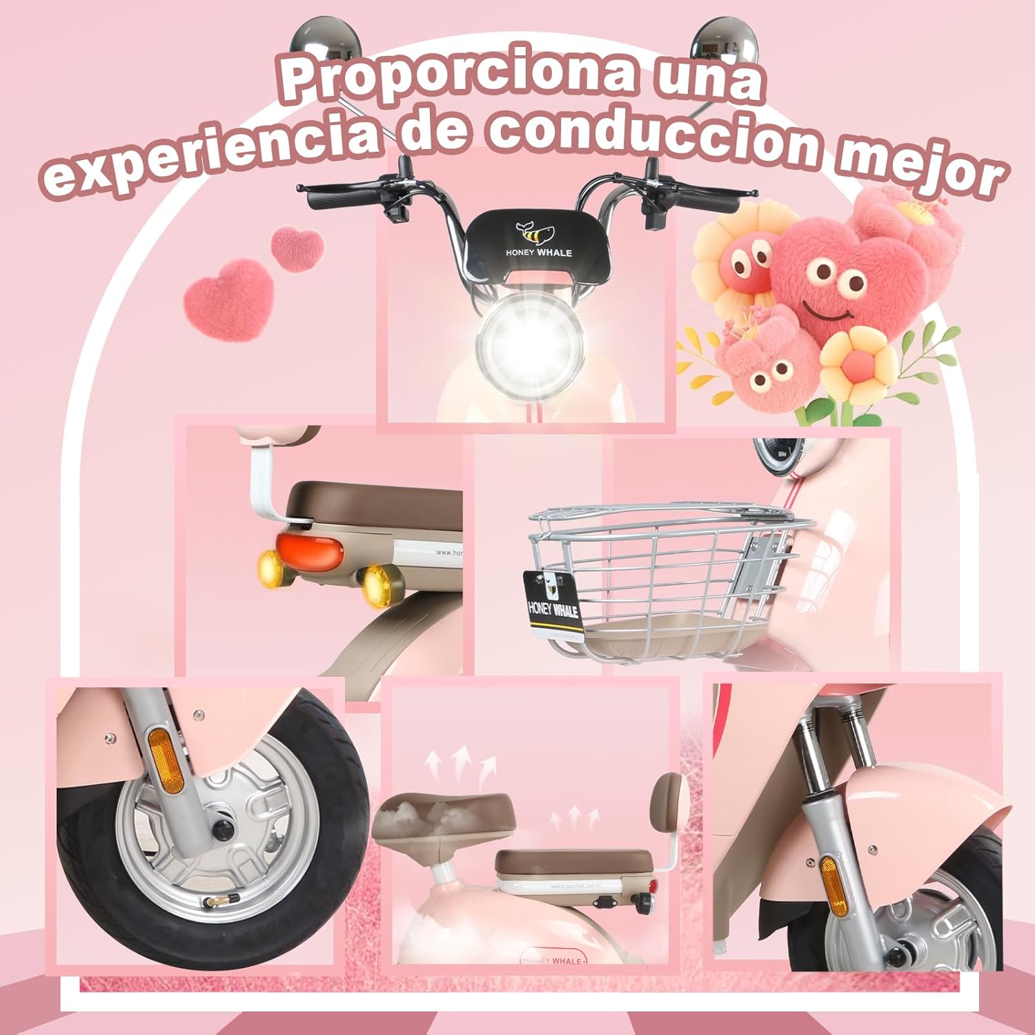 HONEYWHALE UNA Bicicleta Electrica para Adultos, Moto Electrica con Alarma, Potencia Motor MAX 800W, Velocidad MAX 45KM/H, Autonomía 60KM, Bateria 20AH de Gran Capacidad