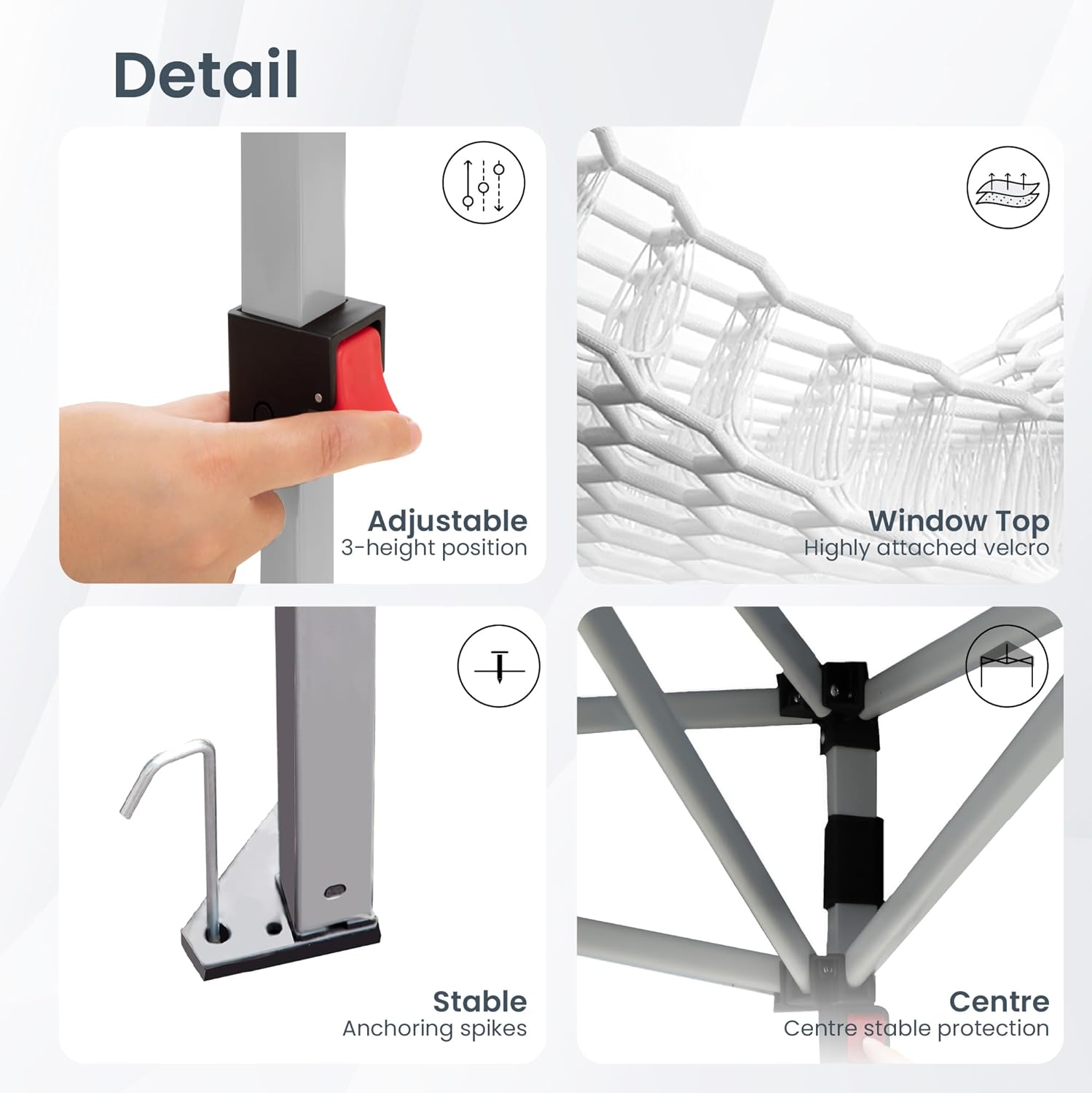 PHI VILLA - Toldo parasol con bloqueo UV de 4 x 4 m con kits de herramientas, pantalla de cenador para patio al aire libre, eventos de jardín, marrón-Clavijas de tierra para tienda de campaña al aire libre, clavijas para campamento con dosel