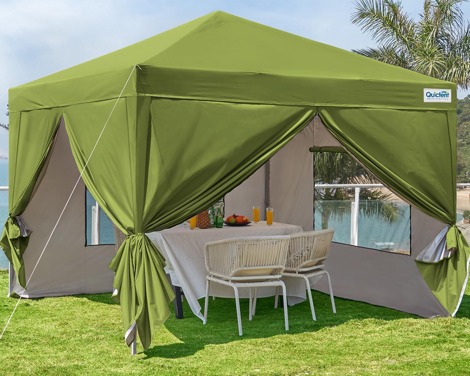 Quictent - Tienda de campaña desplegable de privacidad de 10 x 10 pulgadas con paredes laterales y ventanas ventiladas enrollables, configuración para una persona, fácil refugio para eventos