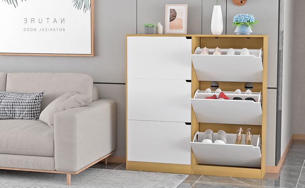 Zapatero con 3 cajones abatibles