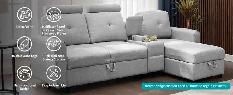 Sofá contemporáneo de almacenamiento, sofá de 3 , tapizado, , sin , de habitaciones, uso sin electricidad detalles 5