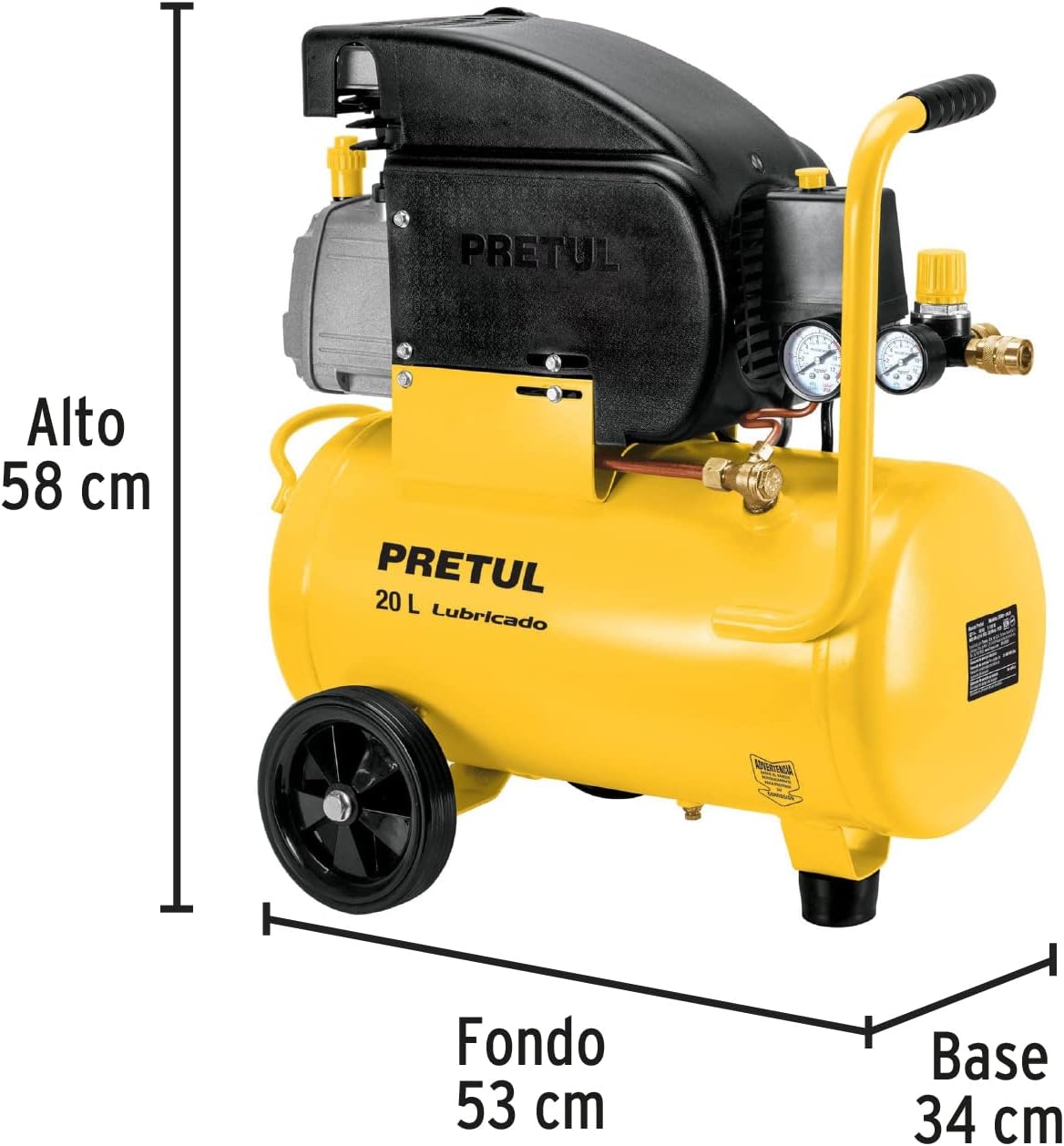 Pretul COMP-KIT20P, Kit compresor 20 L, 2-1/2 HP, manguera PVC y pistola