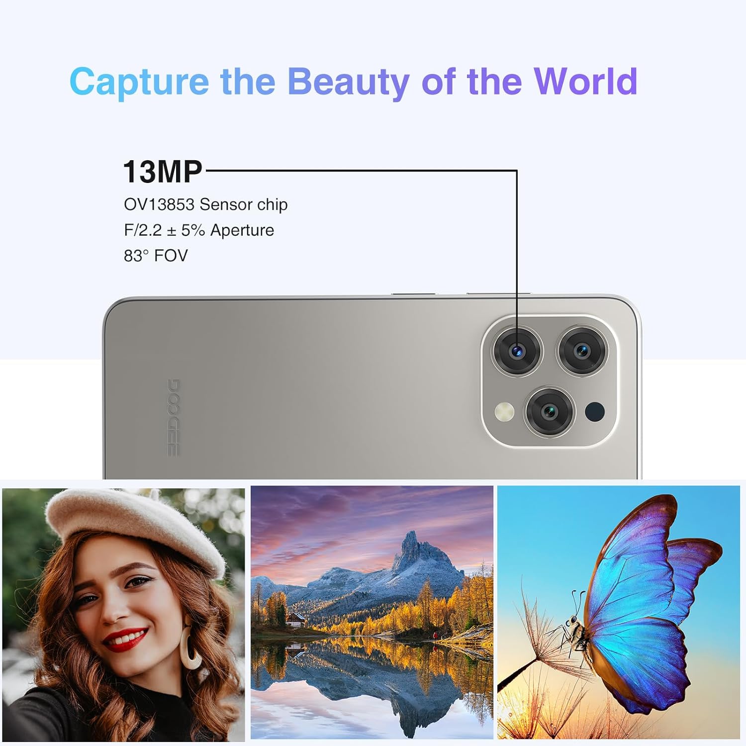 DOOGEE N55 Android 14 Teléfono móvil,9GB+128GB Expandible 1TB Teléfono Android,6.56" HD+ 90Hz Teléfono móvil Desbloqueado,5150mAh Batería,13MP+8MP,Dual SIM 4G Teléfono,Face Unlock,OTG/T-Mobile