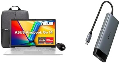 ASUS Laptop Vivobook Go 14/E1404FA-NK480W/AMD Ryzen 5-7520U 4 núcleos/8GB RAM/512GB SSD/Plata/Windows 11/Mouse y Mochila/Teclado en Español(Grantía y Servicio en México)