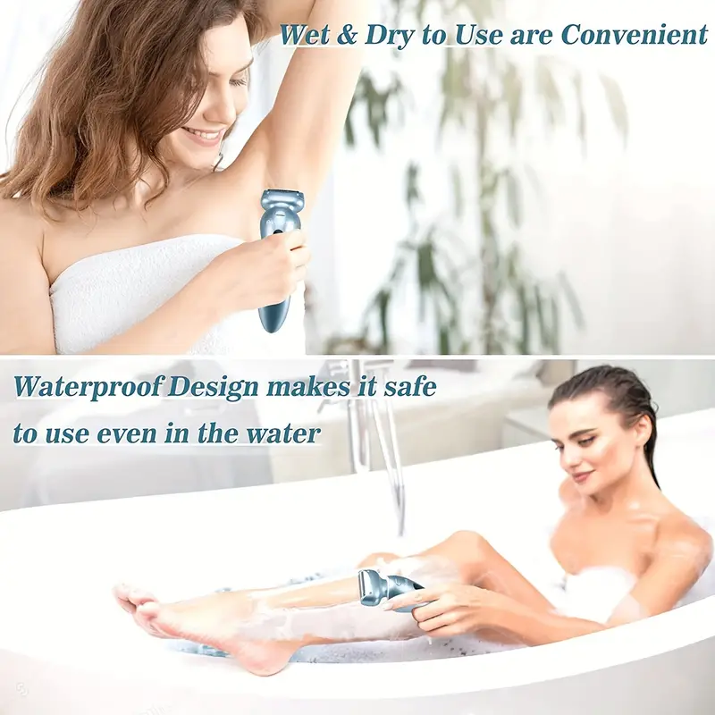 Afeitadora el&eacute;ctrica para mujeres para piernas Recortadora de bikini el&eacute;ctrica para mujeres Axilas p&uacute;blicas Recargable para mujeres Afeitadora h&uacute;meda y seca   inal&aacute;mbrica con cabezal desmontable (rosa) detalles 7