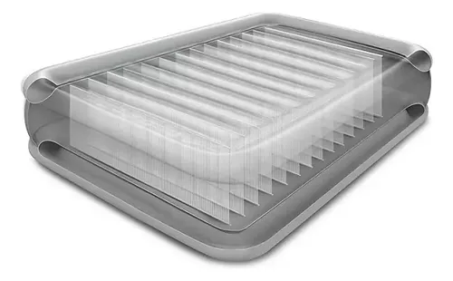 Colchon Inflable Intex Queen Dura-beam Con Cabecera Y Bomba Color Gris Con Azul