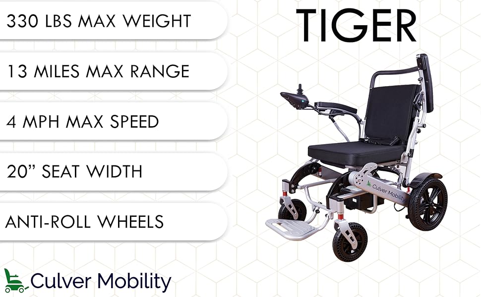 Culver Mobility Tiger - Silla de ruedas el&eacute;ctrica 1