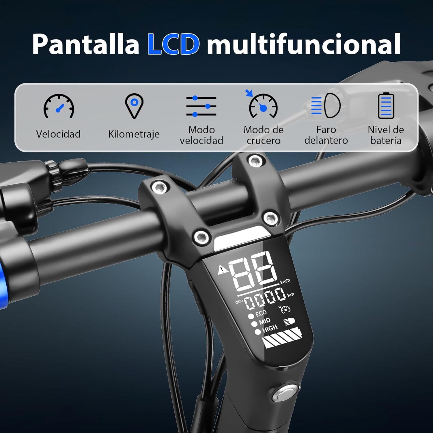 HONEYWHALE C1 Scooter Eléctrico Adulto con Asiento, Patín Eléctrico Plegable con Motor 980W, Velocidad Máxima 45 km/h, Batería 13AH-Autonomía 40km