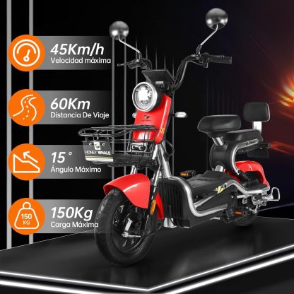 HONEYWHALE KC-Cool Bicicleta Electrica para Adultos, Bicimoto Eléctrica con Alarma, Máxima del Motor 700W, Velocidad Máxima 45KM/H, Autonomía 55-60KM, Baterías de Gran Capacidad 20AH