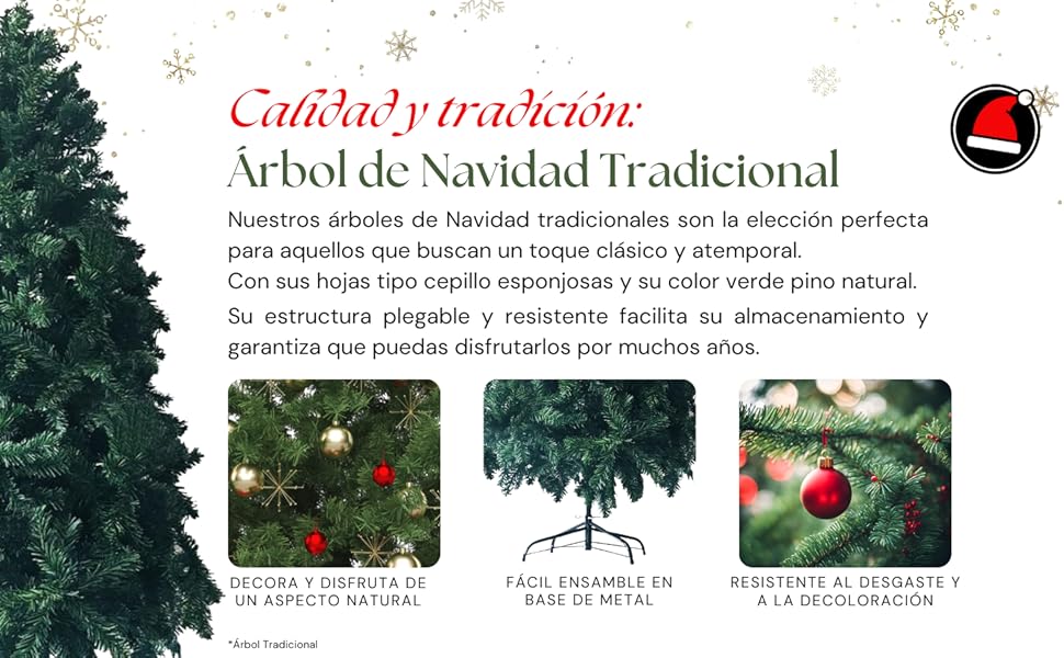 Árbol de Navidad Tradicional adornado