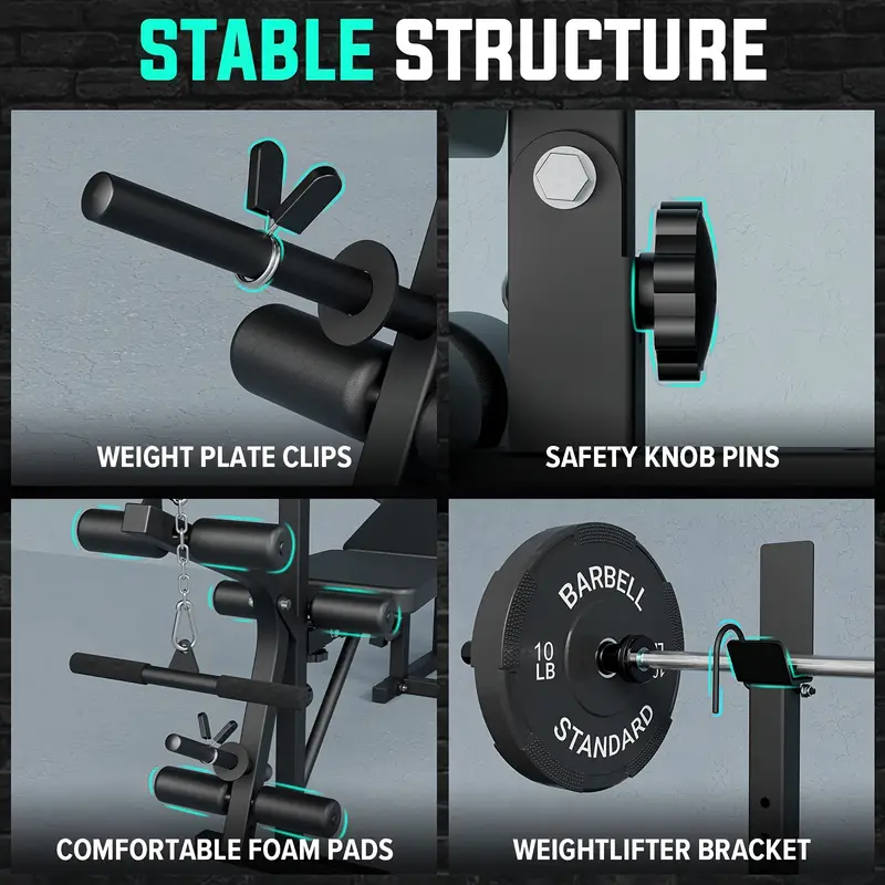   de pesas ajustable 8 en 1, estaci&oacute;n de entrenamiento multifuncional con capacidad de 800  ,     extensi&oacute;n de piernas, modelado  , entrenamiento de  , levantamiento de pesas detalles 1