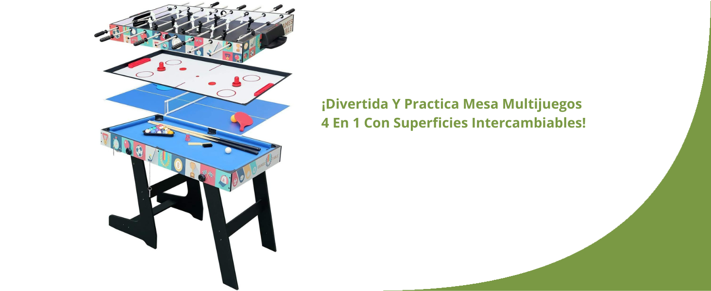 mesa multijuegos 4 en 1  plegable futbolito billar 