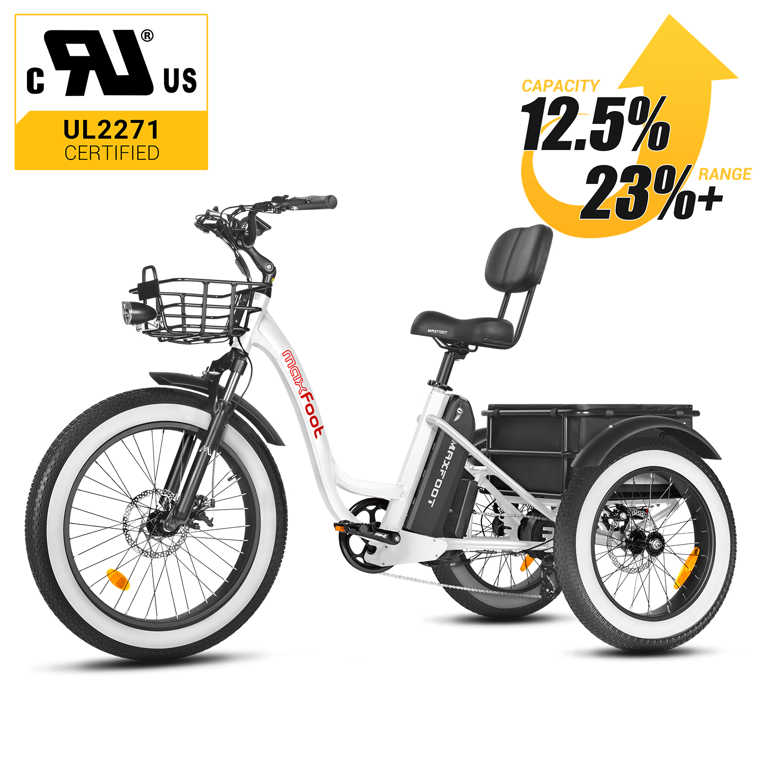 [750W] Triciclo eléctrico de tracción trasera MF-30 Ver 2024
