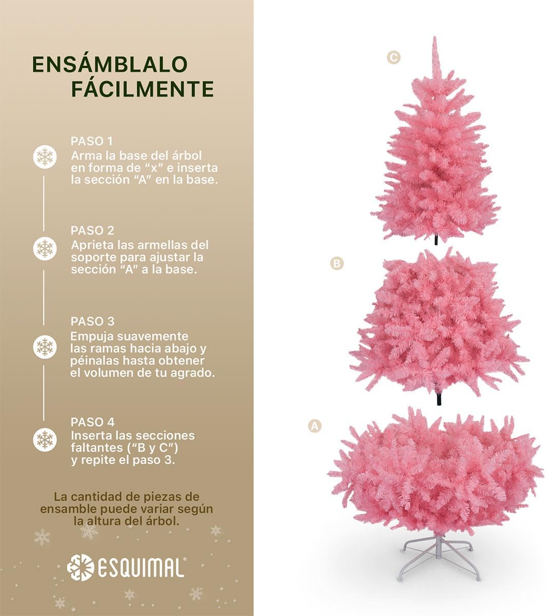 ESQUIMAL Árbol de Navidad Frondoso Pino Navideño Plegable, Cedro del Himalaya (Verde, 2.2 m)