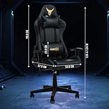 silla gamer negra medidas frontales bien