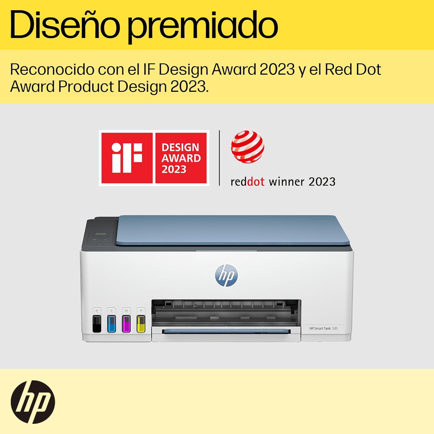 HP Impresora Multifuncional Smart Tank 585, Tinta Continua, Color, Wi-Fi, Dúplex (Doble Cara) Manual, Impresión Desde Smart App, hasta 2 años de Garantía* (1F3Y4A)