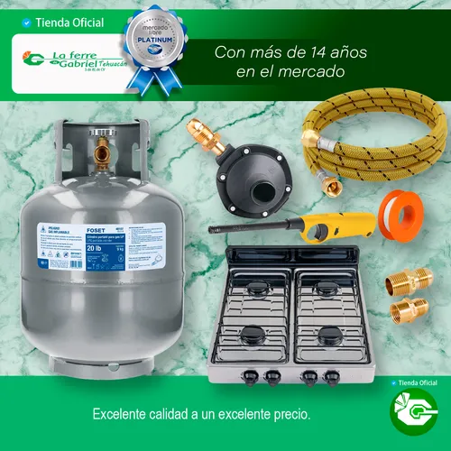 Kit Parrilla 4 Quedamores C/ Tanque Gas 9kg Y Instalacion