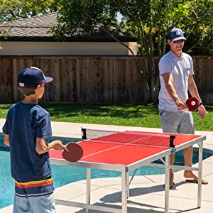 Gosports tama&ntilde;o mediano ping pong juego de mesa de juego de interior al aire libre port&aacute;til de tenis de mesa rec sala de diversi&oacute;n ni&ntilde;os 