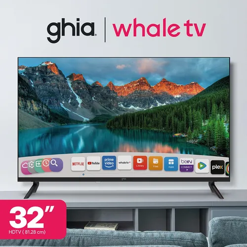 Smart Tv Ghia 32 pulgadas Sistema Whale Tv HD Led Con Wifi 2 puertos Usb 3 puertos Hdmi Dolby Audio Frecuencia 60 Hz Frameless