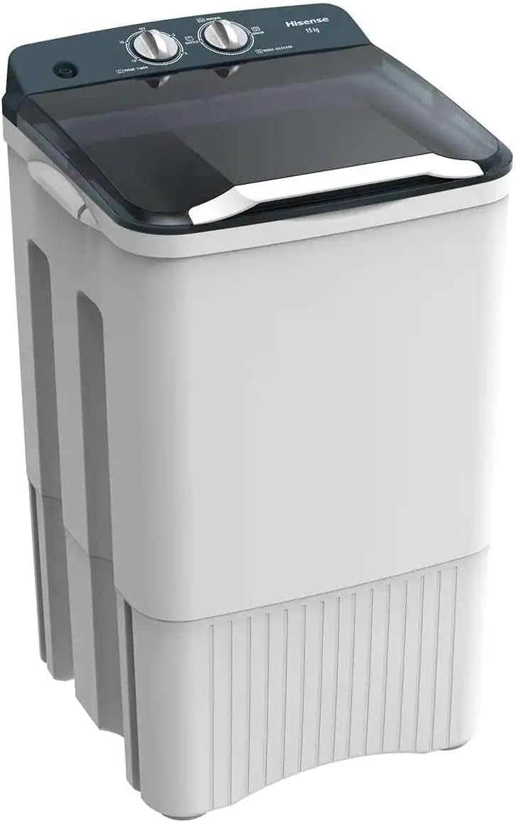 Hisense WSFF1501 Lavadora Semiautomatica 15kg, Blanco/Gris