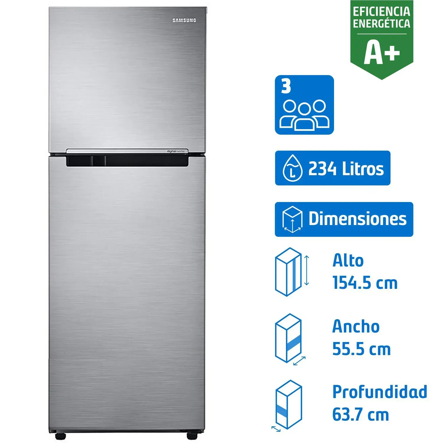 Refrigerador Top Freezer No Frost 234 Litros Inox RT22FARADS8/ZS