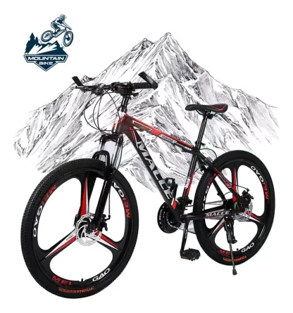 Mountain Bike Lagom Macce Mtb-058 R26 21v Bicicletas Montañas Doble Suspensión Disco Mecánico Color Negro Rojo