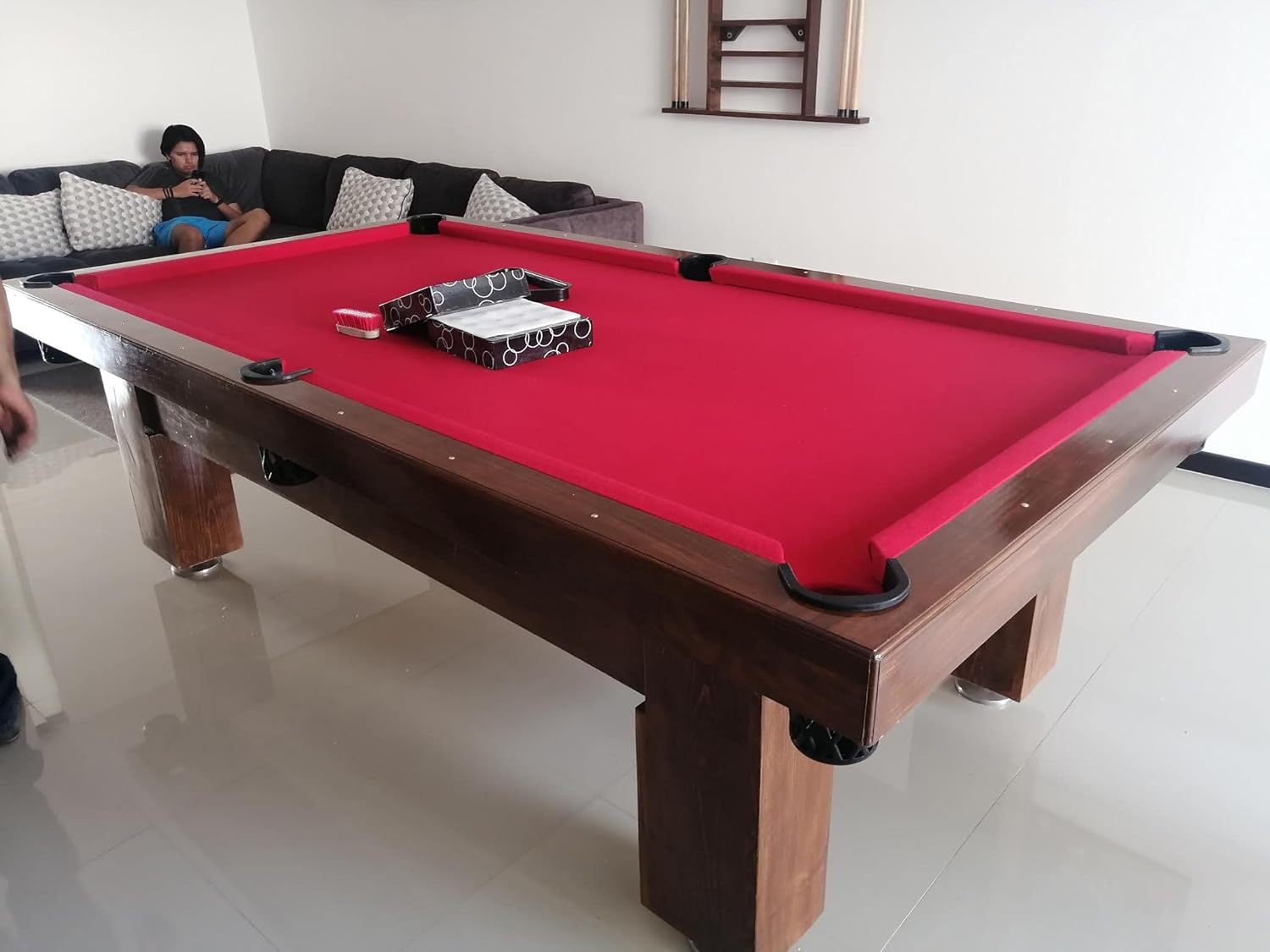 Mesa de Billar con Cubierta para Comedor Hecha a Mano en México Mesas Profesionales (Rojo)