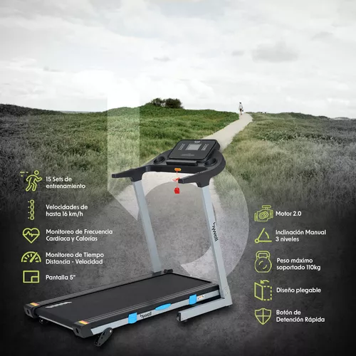 Caminadora Bywell 2.0 Hp Plegable Velocidad 16 Km/h