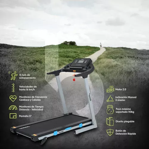 Caminadora Bywell 2.0 Hp Plegable Velocidad 16 Km/h