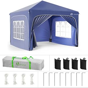Carpa Plegable Gazebo 3x3m con Techo Arqueado Cenador Impermeable Pabell&oacute;n de Jard&iacute;n Pop Up