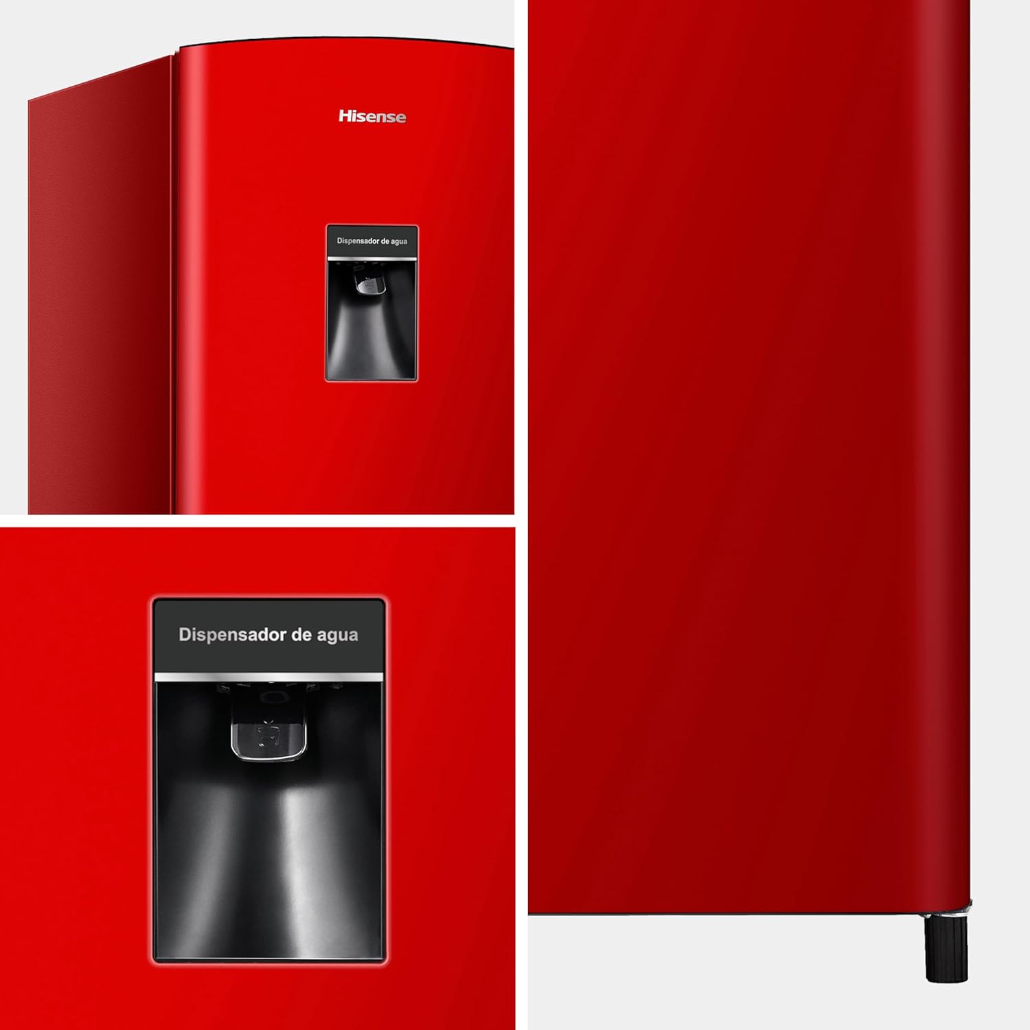 Hisense RR63D6WGX-Refrigerador Una Puerta, 6.3 pies cúbicos con Dispensador de Agua,Deshielo Semiautomático,Sello de Puerta Antibacteriano,52x54x128cm(AnchoxLargoxAlto),Gris