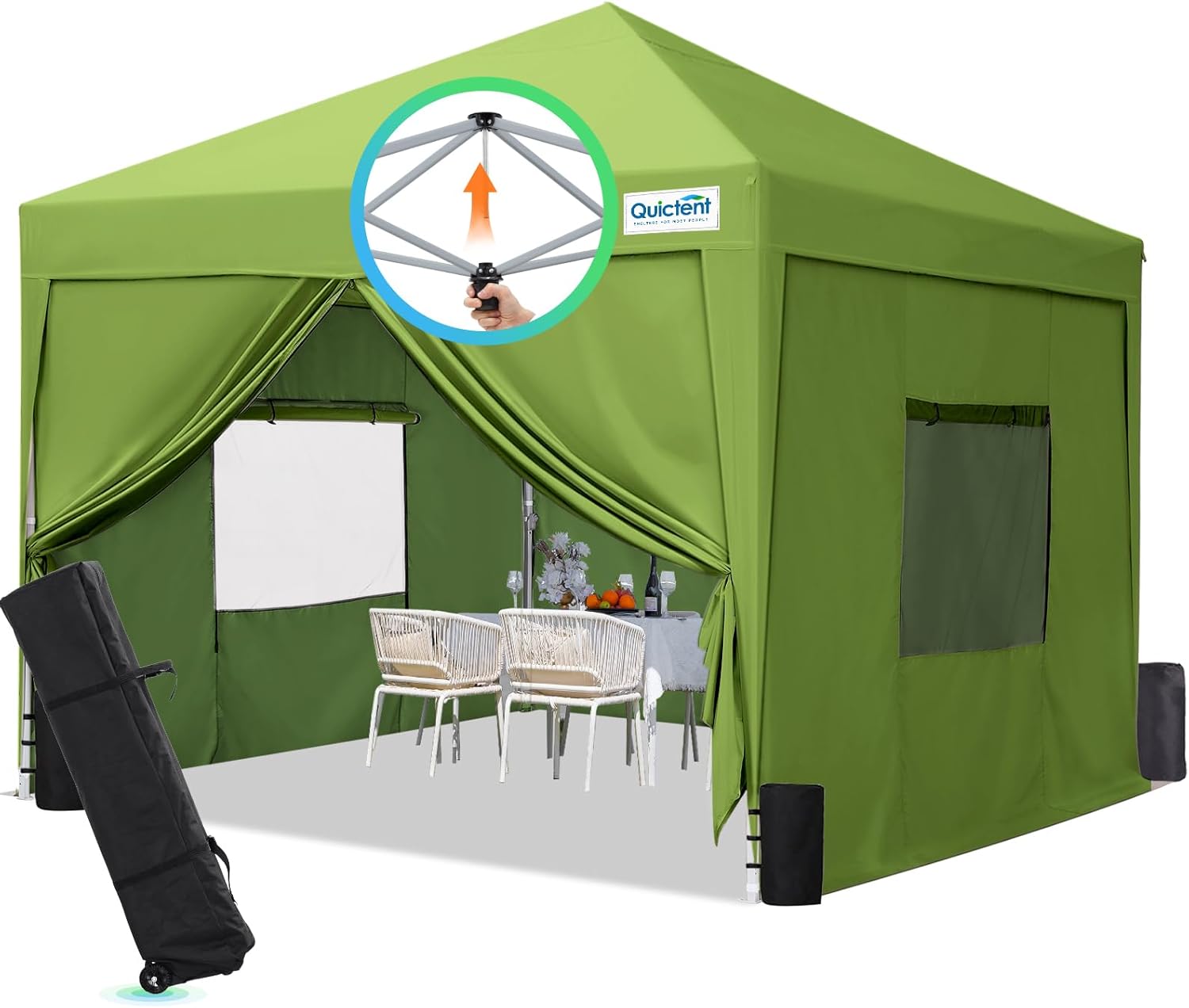 Quictent - Tienda de campaña desplegable de privacidad de 10 x 10 pulgadas con paredes laterales y ventanas ventiladas enrollables, configuración para una persona, fácil refugio para eventos