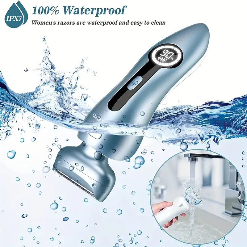 Afeitadora el&eacute;ctrica para mujeres para piernas Recortadora de bikini el&eacute;ctrica para mujeres Axilas p&uacute;blicas Recargable para mujeres Afeitadora h&uacute;meda y seca   inal&aacute;mbrica con cabezal desmontable (rosa) detalles 3