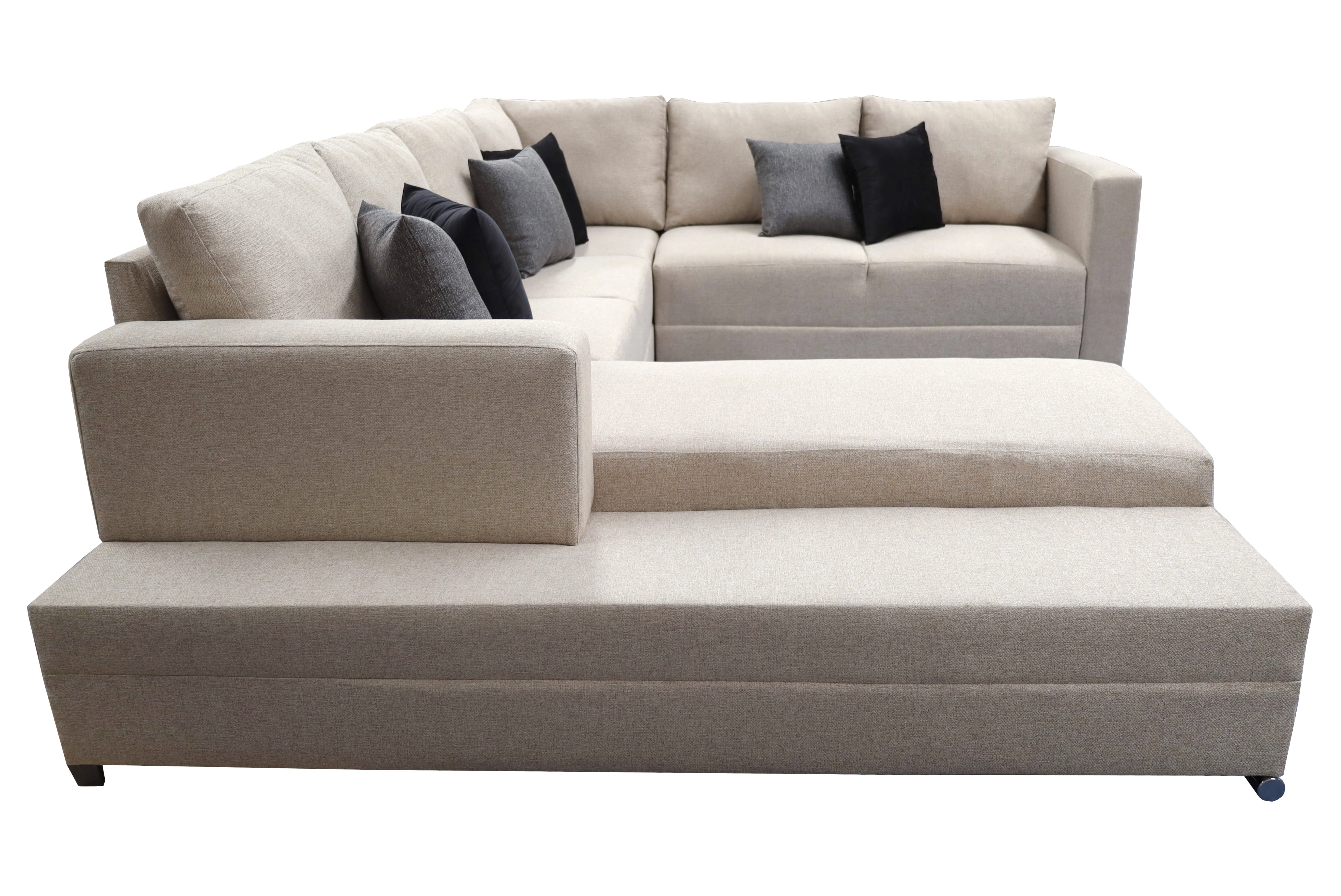 Sala esquinera en U El Bazar Store modelo Corbel gris oxford 4 salas en 1