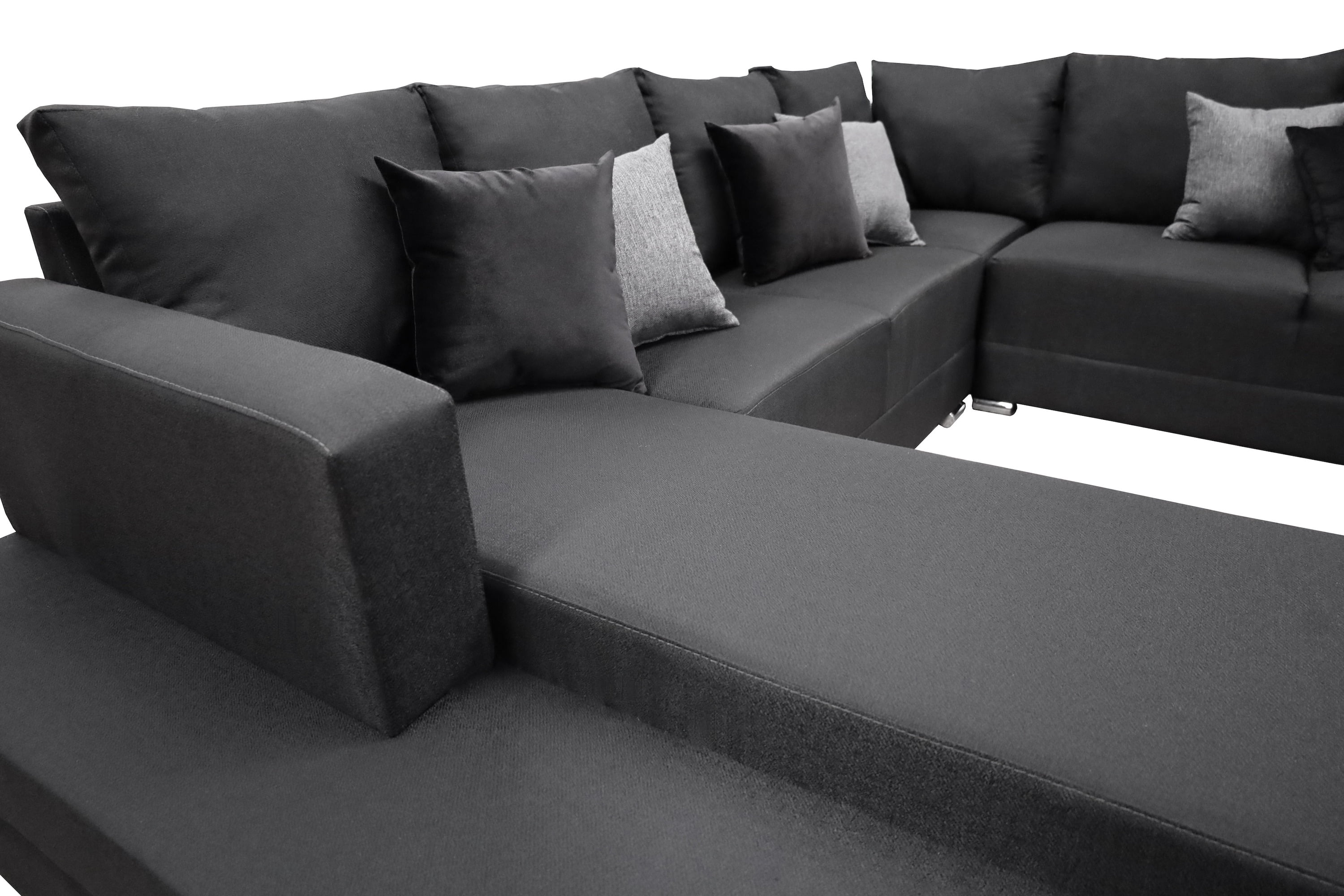 Sala esquinera en U El Bazar Store modelo Corbel gris oxford 4 salas en 1