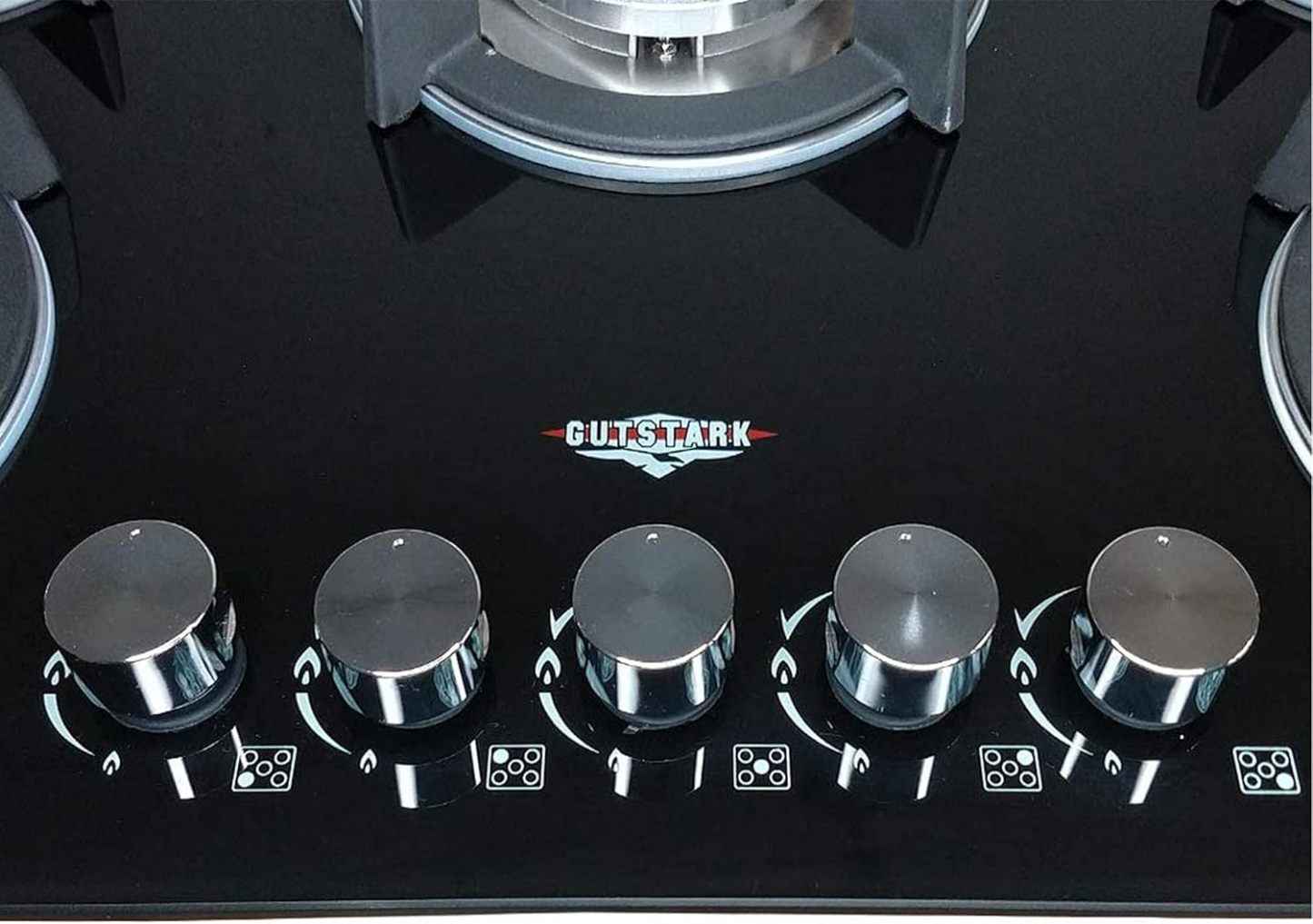 Gutstark Parrilla de Gas Empotrable 5 Quemadores De Gas Cristal Templado Empotrable Grueso Estufas Empotrables Hogar Cocina Gas Natural o Gas LP Estufa de Mesa Parrillas