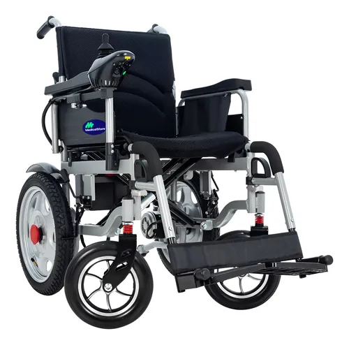 Silla De Ruedas Eléctrica Manual De Acero Premium Recargable Gris