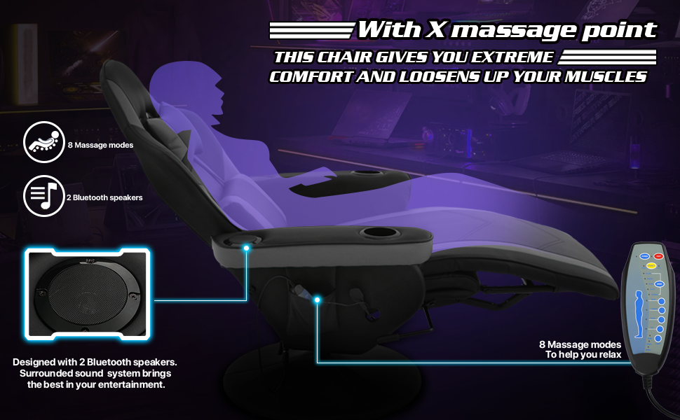 silla reclinable para juegos de masaje