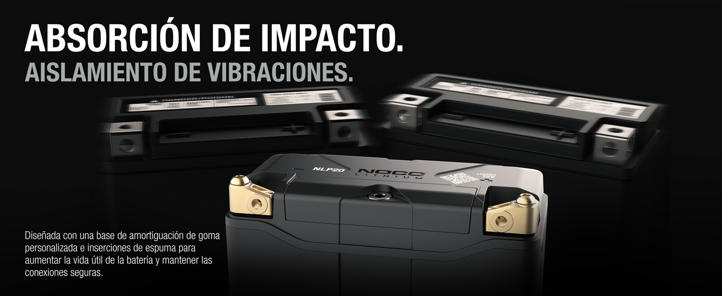 Lithium NLP20, Grupo 20, 600A Litio Powersports Batería, 12V 7Ah Batería de Moto con BMS Dinámico