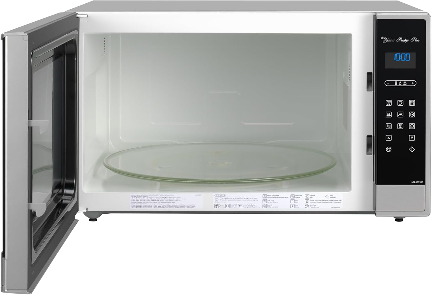 Horno de Microondas Panasonic NN-SE995SRPH Cyclonic Inverter, Capacidad 2.2 pies cúbicos, Sensor Genius, Acero Inoxidable