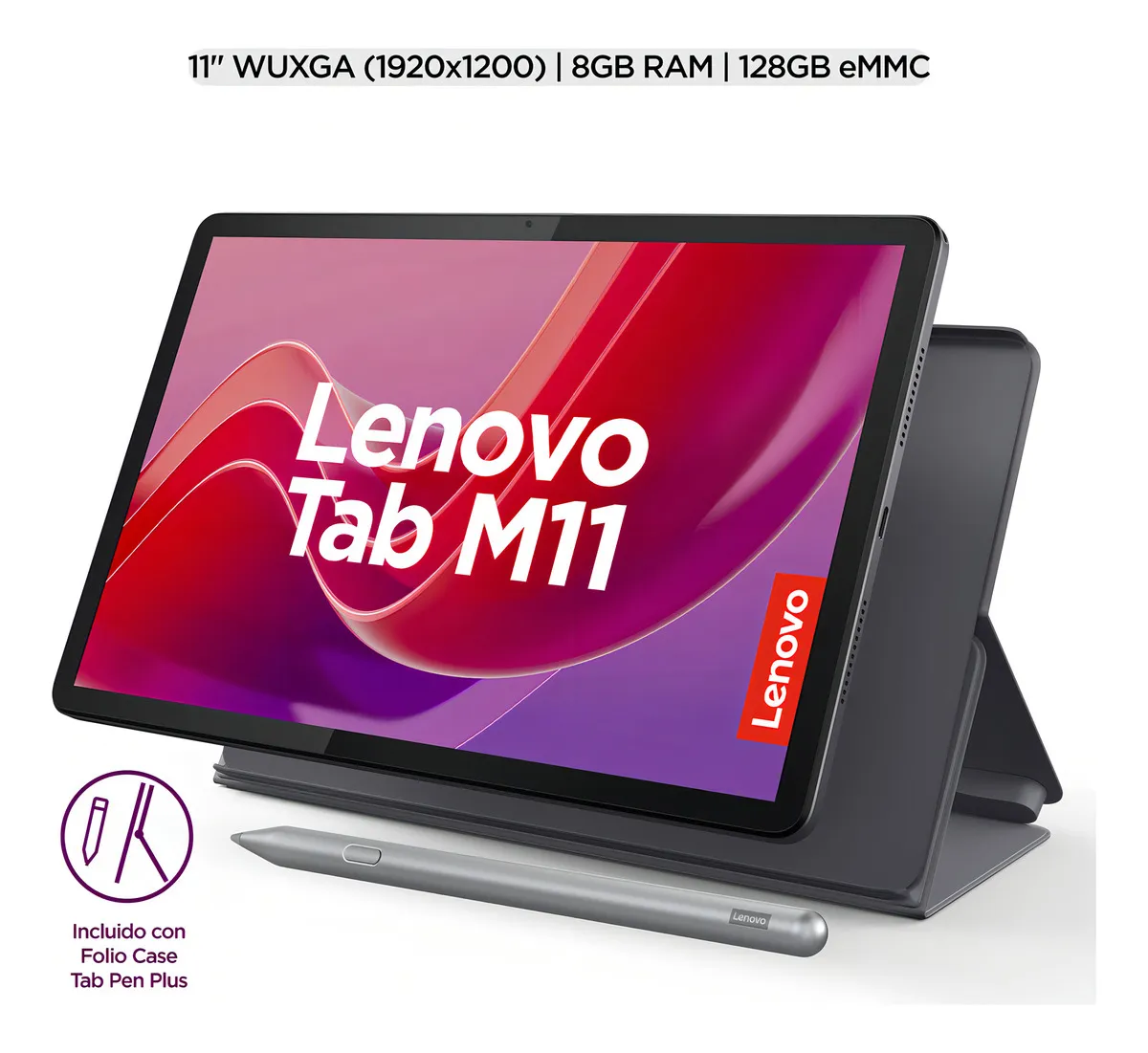 Tablet Lenovo Tab M11 8GB + 128GB + FolioCase + TabPen|11"