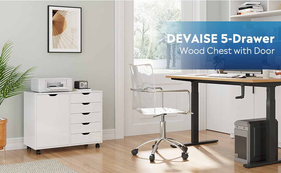 C&oacute;moda de madera de 5 cajones