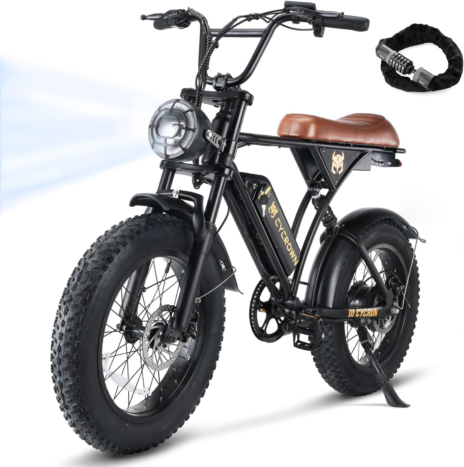 CYCROWN CycRun Bicicleta Electrica para Adultos, Moto Electrica con Potencia Máxima del Motor 1000W,Autonomía 70-90KM, Velocidad de 35KM/H, con 20" Neumático Moto Bicicleta de Montaña