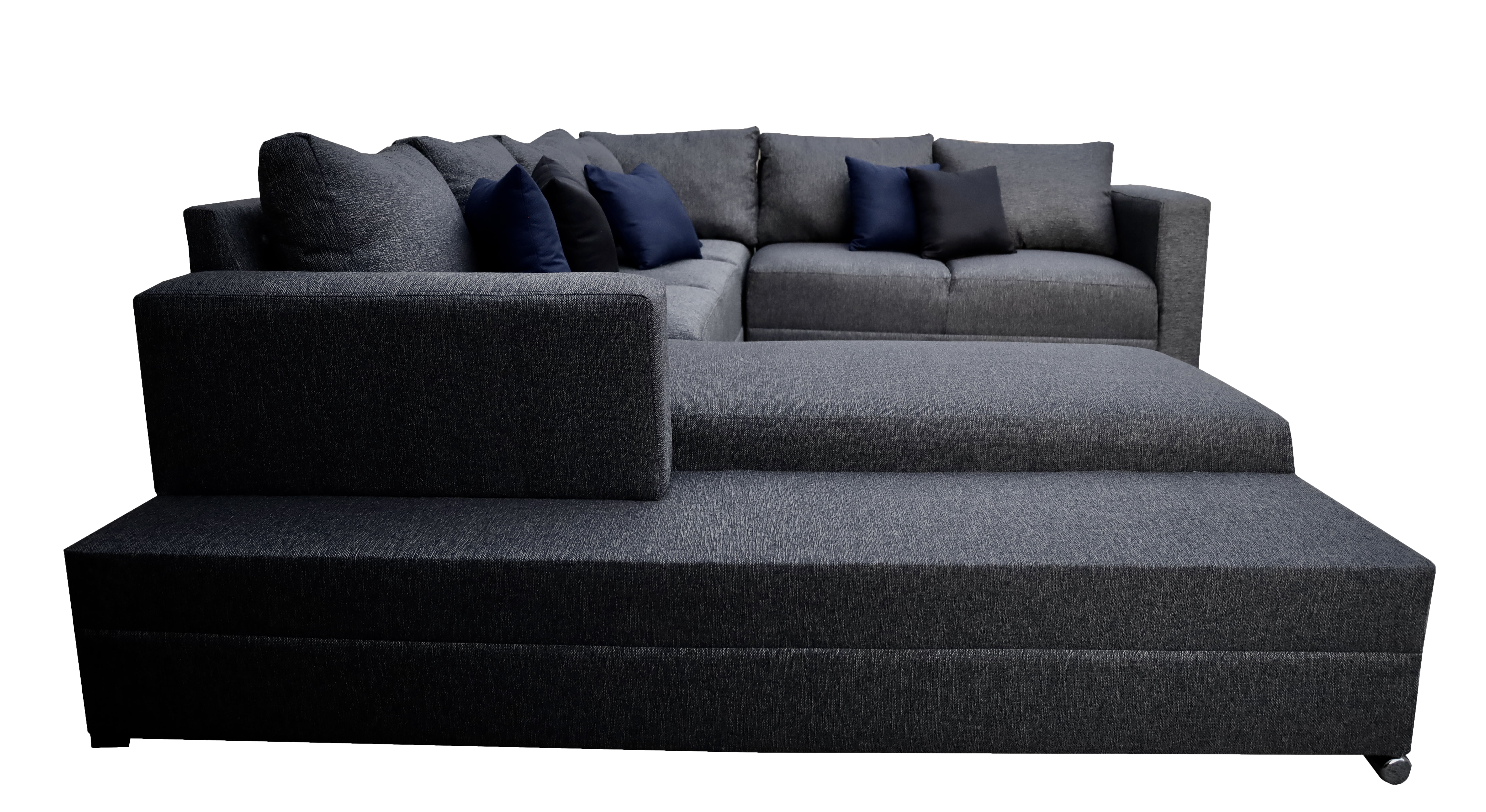 Sala esquinera en U El Bazar Store modelo Corbel gris oxford 4 salas en 1