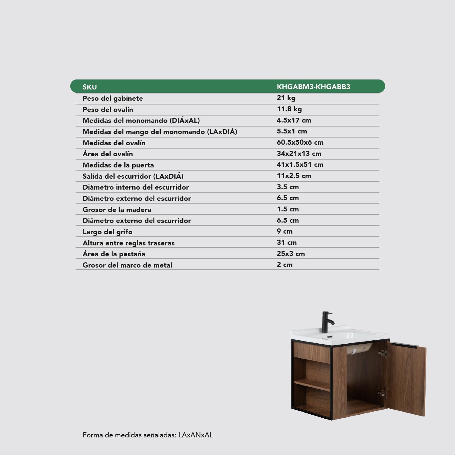 Kingshouse | Gabinete para Baño con Ovalín y Monomando – Mueble de Baño Lavamanos con 2 Cajones – Lavabo – Gabiente Organizador - Color Gris Mate – Fibra de Madera MDF – Lavamanos De Cerámica