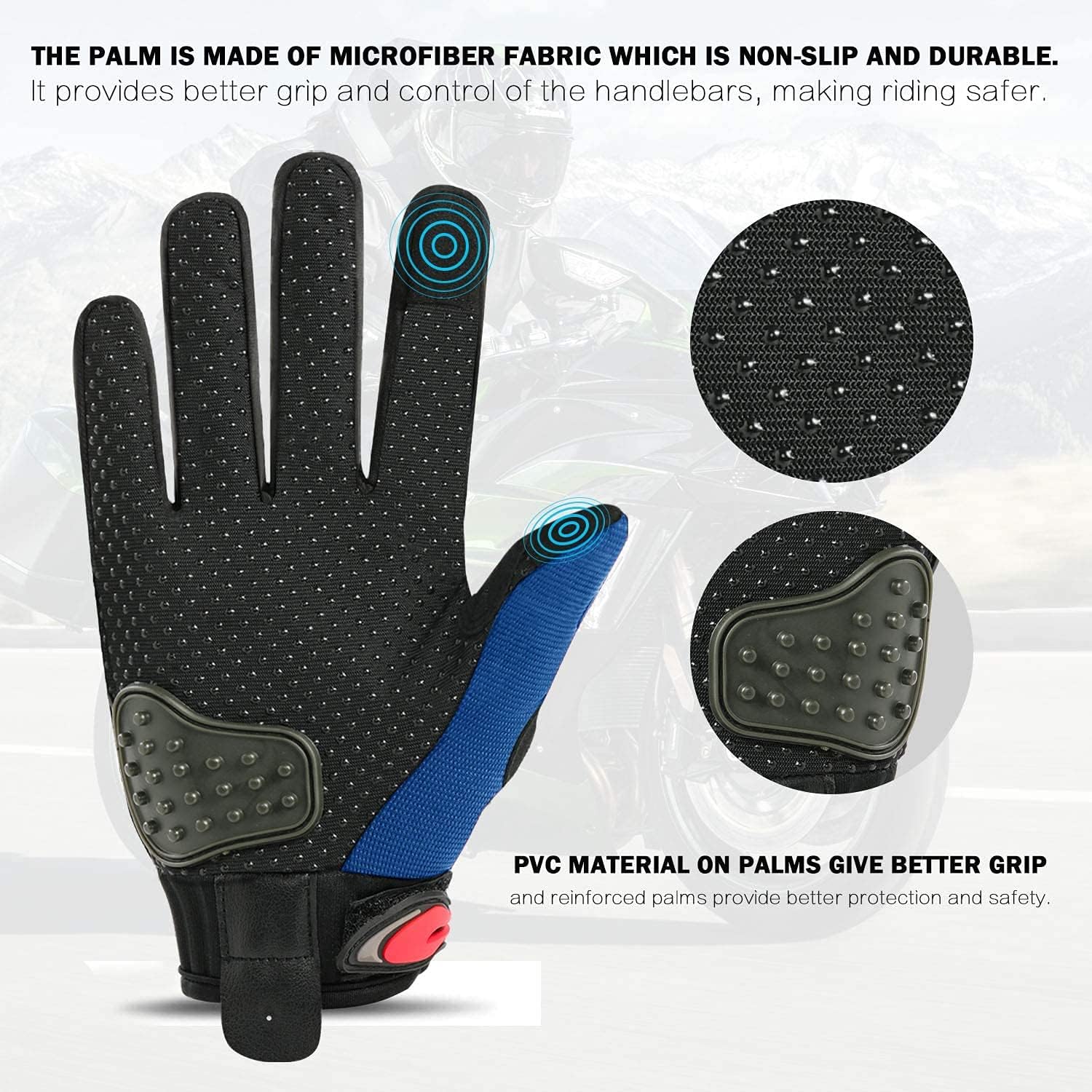 NICEWIN Guantes de motocicleta para hombres y mujeres, Guantes de moto de cross de montaña de verano con pantalla táctil, Guantes de todoterreno con dedos completos Carreras de carretera, Ciclismo, Escalada Motocross