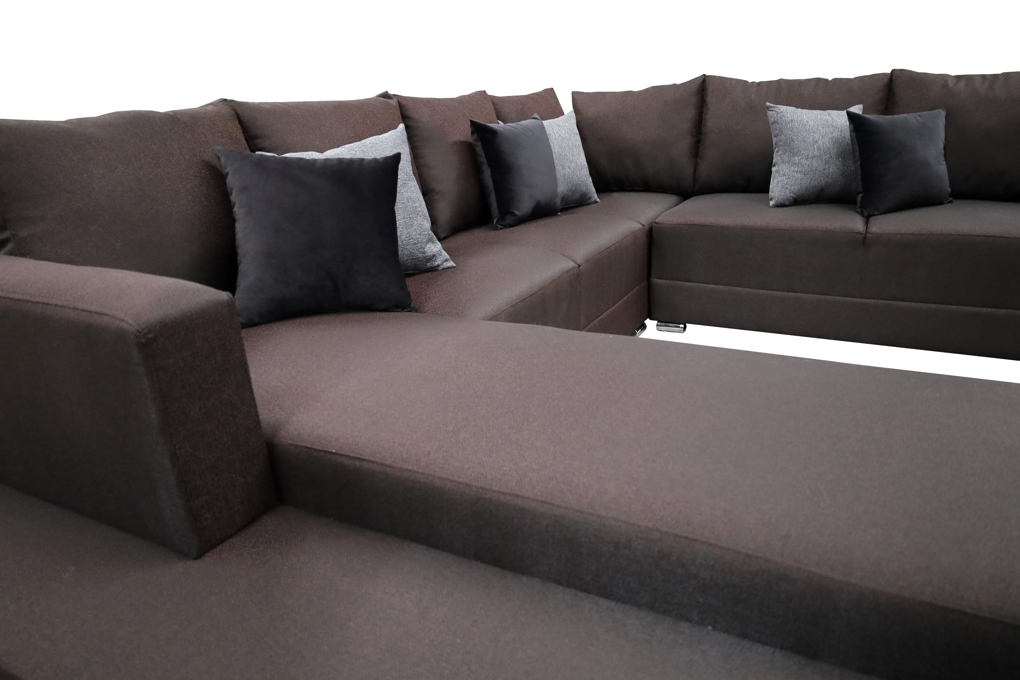 Sala esquinera en U El Bazar Store modelo Corbel gris oxford 4 salas en 1