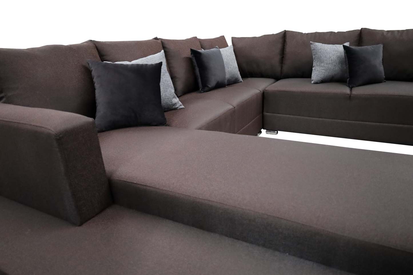 Sala esquinera en U El Bazar Store modelo Corbel gris oxford 4 salas en 1